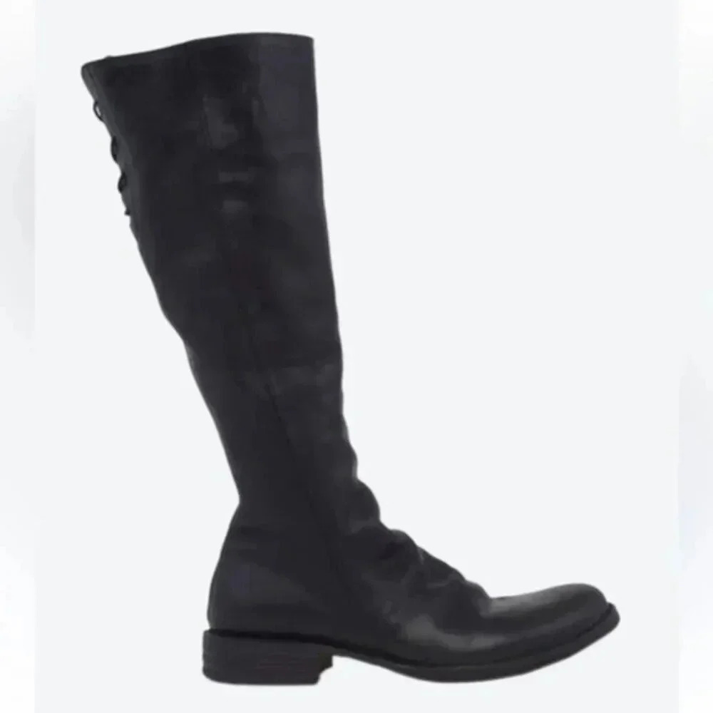 Fiorentini + Baker Emma Eternity Leather Knee High Boots in Nero Cusna 37